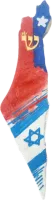 Israel Map Mezuzah 2, painting of country flags, handmade(6)