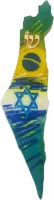 Israel Map Mezuzah 2, painting of country flags, handmade(4)