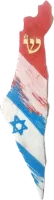 Israel Map Mezuzah 2, painting of country flags, handmade(5)