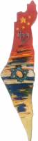 Israel Map Mezuzah 2, painting of country flags, handmade(7)