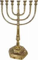 Gold-plated Temple Menorah, a replica of the original, 18inch