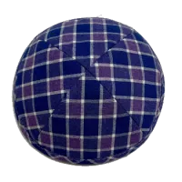 Кипа костюмная синие-фиолетовая в клетку, диаметр 19см