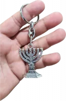 Keychain in the shape of a Temple menorah