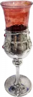 Miriam the Prophetess Cup for wine, made of glass, plated with 925 silver, handmade
