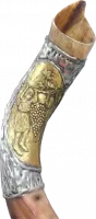 Silver-plated shofar, with the pattern of the spies, handmade_1