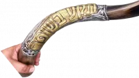 Silver-plated shofar, moses pattern_2