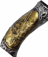 Shofar kudu, with silver and gold plated, patterned after the Ark of the Covenant, handmade_1