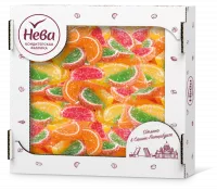 4607037434943 «Мармелад желейный резной «Дольки с корочкой Ассорти» ароматизированный» (620 г, по 6 шт., ТЗ НЕВА (1)