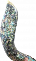 Shofar mother of pearls, green stones imported from Australia, special, luxurios, for connoisseurs_collectors_1