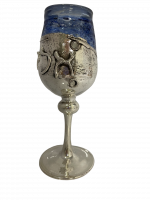 Серебряный бокал Элиягу с голубым стеклом