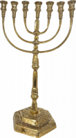 Gold-plated Temple Menorah, a replica of the original, 24inch