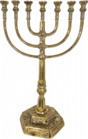 Gold-plated Temple Menorah, a replica of the original, 18inch