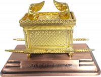 A small Ark of the Covenant made of copper