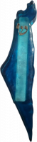 Epoxy mezuzah blue color patterned with the map of the Land of Israel