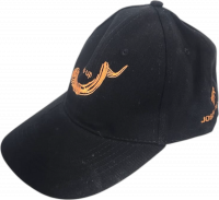 Baseball cap with gold shofar logo and wake up sentence embroidery