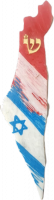 Israel Map Mezuzah 2, painting of country flags, handmade(5)