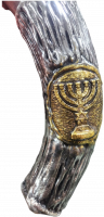 Shofar kudu, silver and gold plated, with a Lion of Judah pattern_3
