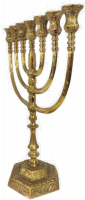 Gold-plated Temple Menorah, a replica of the original, 14inch_1